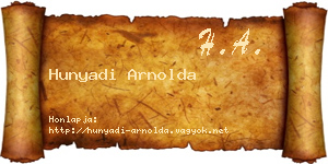 Hunyadi Arnolda névjegykártya